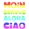 Rainbow lettering Aloha Ciao