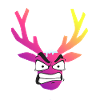 Furious Christmas Snow Deer Head