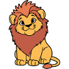 Warm cartoon lion cub