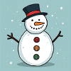 Bunter Schneemann mit Knöpfen