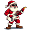 Rocking Santa Claus with guitar