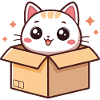 Kawaii cat in a box
