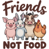Friends not Food - Cool Veganism Logo