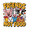 Friends not Food - Cool Veganism Logo