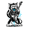Cat skirt with electric guitar