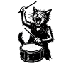 Cat drummer to the beat