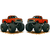 Monster truck duel in the mud