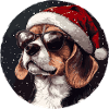 Beagle au chapeau de Noël
