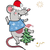 Christmas Mouse with Christmas Tree