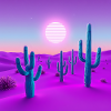 Neon Desert Mirage Sunset