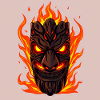 Fiery tiki Mask