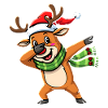 Dab Pose Reindeer Christmas Dabbing Cartoon