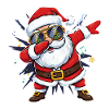 Cool Dabbing Santa Claus Street Art