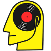 Retro Vinyl Album Head Portrait