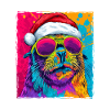 Seal Animal Christmas Portrait