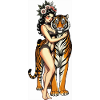 Pin-up-Mädchen mit Tiger