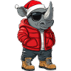 Rhino Christmas Winter