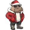 Nilpferd Weihnachten Winter