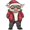Pig Christmas Winter