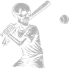 Skeleton Baseball Batting