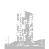 Brutalismus-Turm-Silhouette