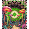 Psychedelic Mushroom Landscape Mandala