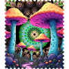 Psychedelische Pilze im Mandalawald