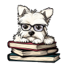 Süßes Westie-Hundelesebuch mit Brille