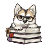 Süßes Akita-Hundelesebuch mit Brille
