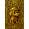 Golden Puppy in Ornamental Relief
