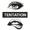 Tentation: Œil et Lèvres Noir Blanc