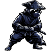 Ninja Waschbär mit Katana