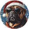 Santa's Great Dane with sunglasses