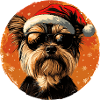 Santa dog with sunglasses