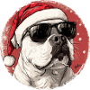 Cool dog in Santa look