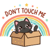 Shy Cat in Rainbow Box