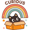 Curious Cat in Rainbow Cardboard