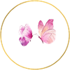 Papillon rose aquarelle en cercle