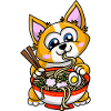 Ramen per cani corgi Kawaii Amante i noodles giapponesi