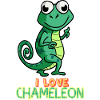 Ich liebe Chamäleon, süßes Echsen-Reptilien-Haustier