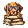 Niedliches Vizsla-Hundelesebuch mit Brille