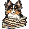 Süßes Sheltie-Hundelesebuch mit Brille