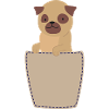 Breast pocket with pug