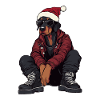 Doberman Dog Christmas Winter