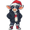 Vache Noël Hiver