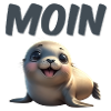 Cute seal with MOIN font