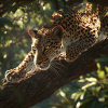 Majestätischer Leopard auf der Lauer