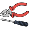 Stylized pliers and screwdrivers
