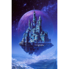 Floating Crystal Castle Above Moon