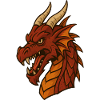 Feuriger Drachenkopf Cartoon